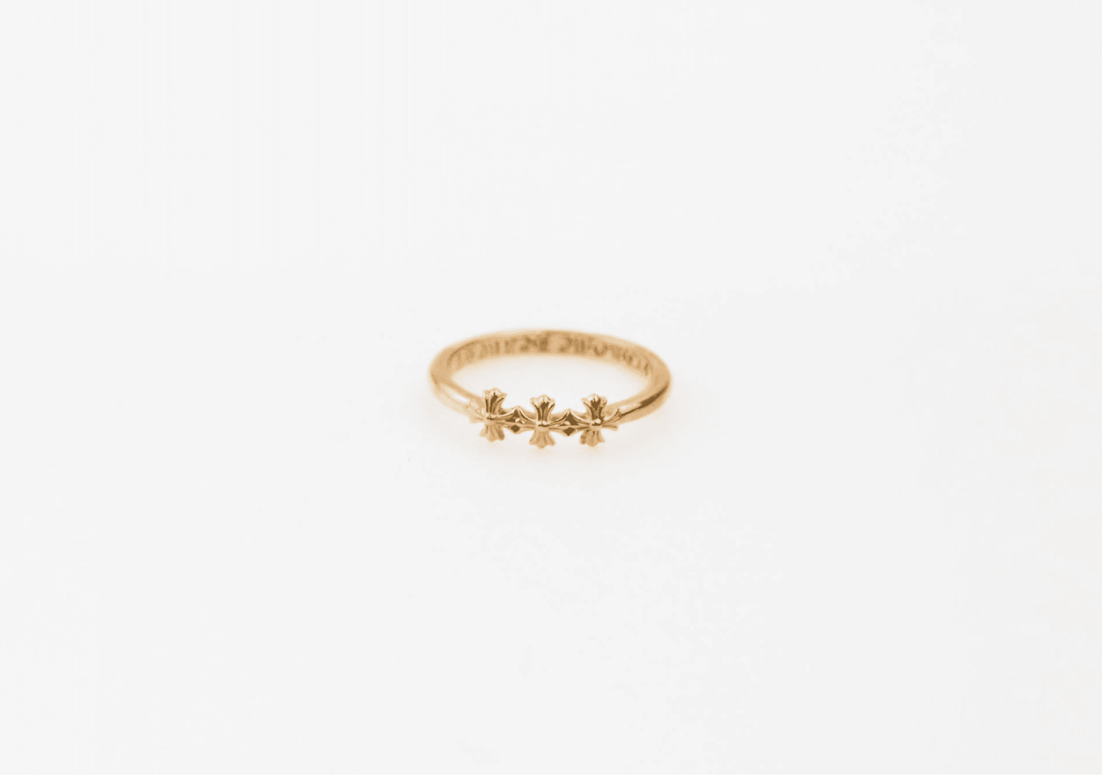 Triple Plus Cross Bubblegum Ring Gold